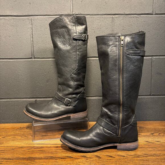 Liberty Black Women’s Black Leather Riding Boots Size 9.5 Handmade Mexico Zip - Picture 2 of 13